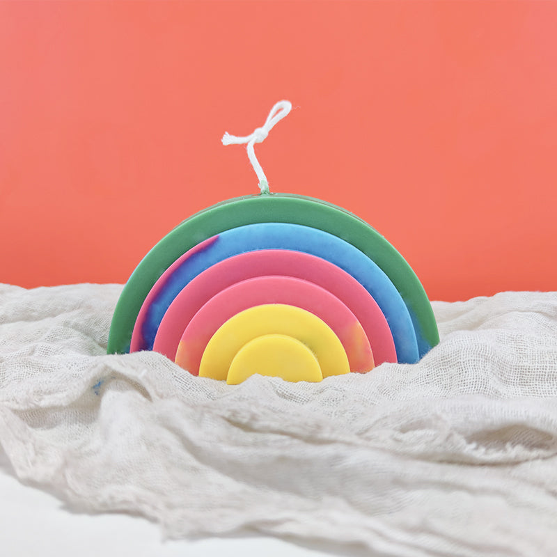 Rainbow Scented Candle Silicone Mould Arch Ornament Handmade
