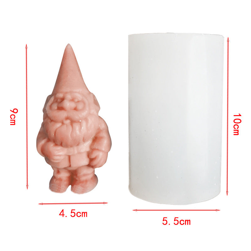 3D Santa Claus Shape Scented Candle Diy Christmas Series Candle Silicone Mold