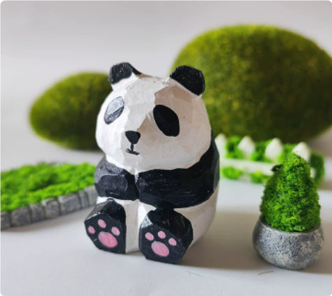 Creative Wooden Cat Trinkets Crafts Handmade Wood Carving