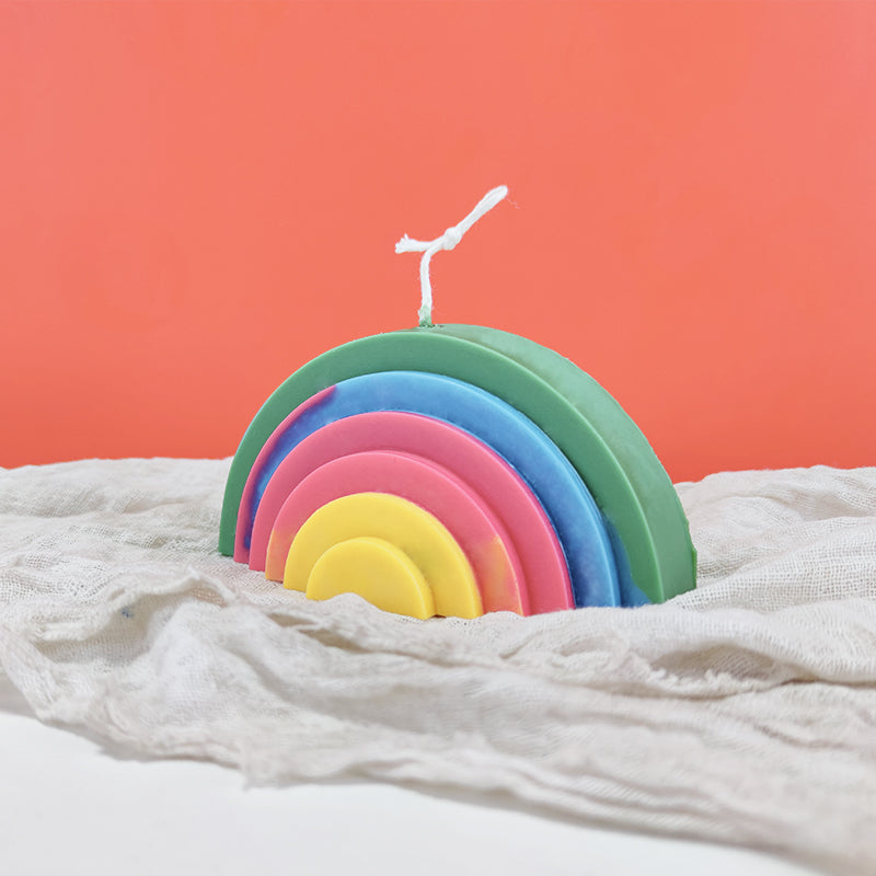 Rainbow Scented Candle Silicone Mould Arch Ornament Handmade