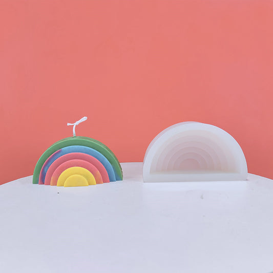 Rainbow Scented Candle Silicone Mould Arch Ornament Handmade
