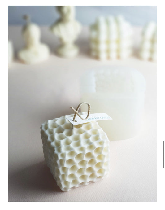 Unique Honeycomb Geometric Cube Plaster Ornaments Scented Candle Silicone Mold