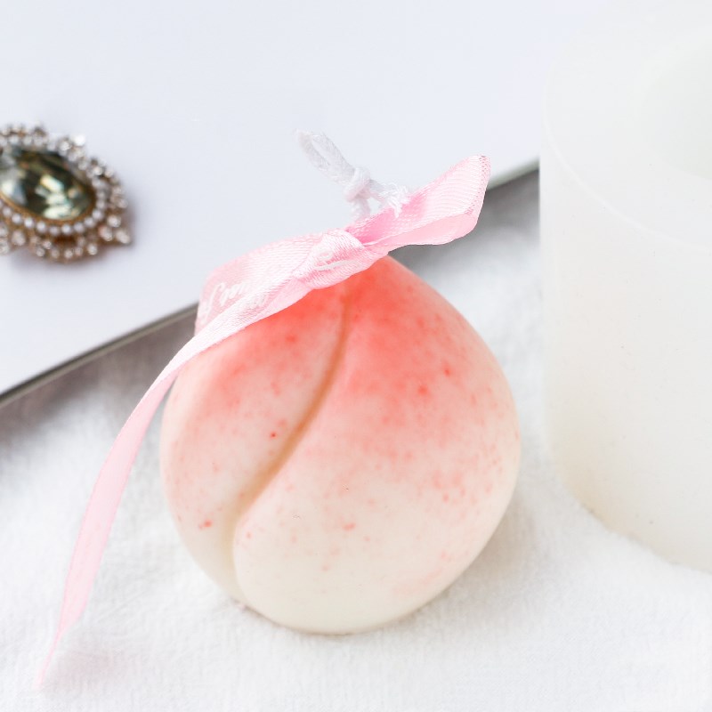 DIY Scented Candle Making Peach Silicone Mold
