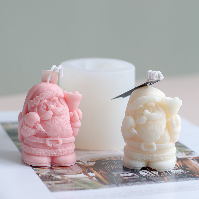 3D Santa Claus Shape Scented Candle Diy Christmas Series Candle Silicone Mold
