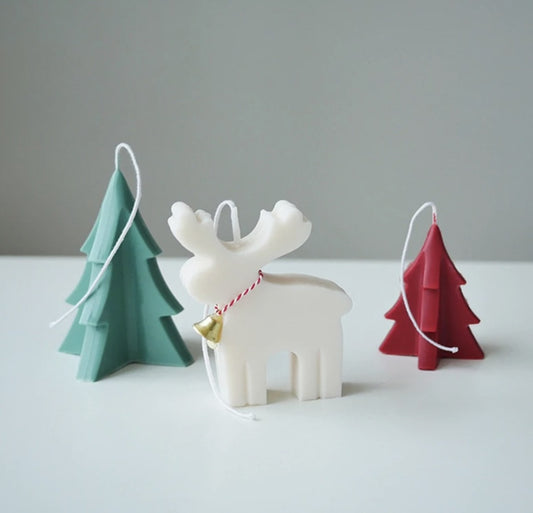 Simple Geometric Shape Flat Elk Scented Candle Silicone Mold