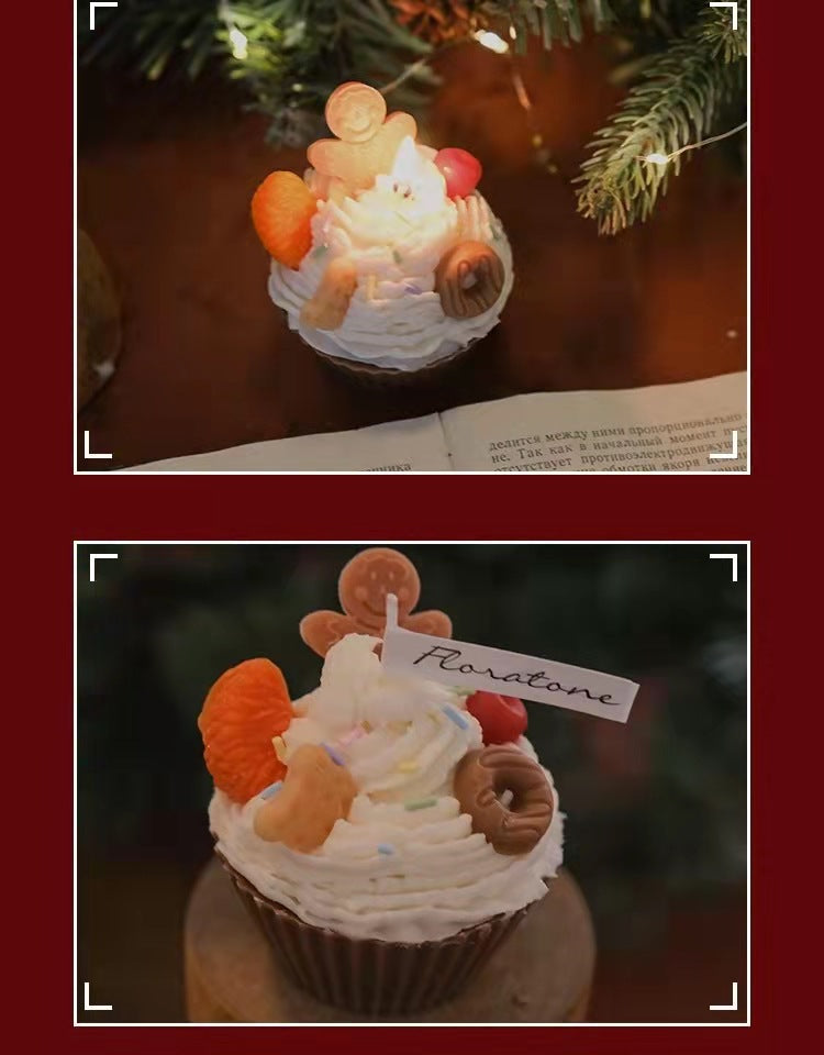 Souvenir Gingerbread Man Cream Cake Shaped Scented Candle