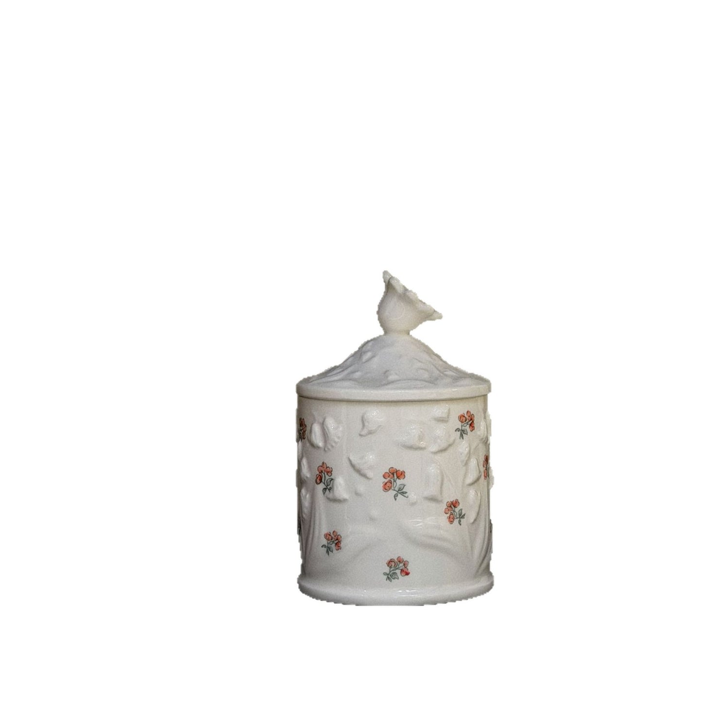 French-style Embossed Floral Ceramic Scented Candle Jar