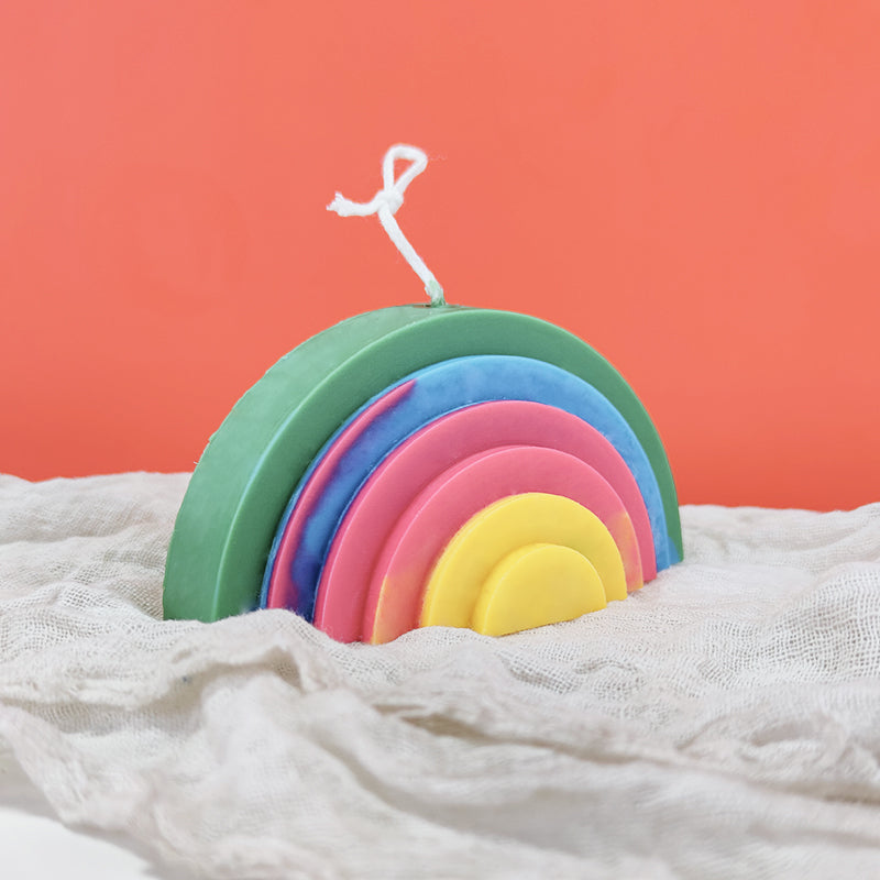 Rainbow Scented Candle Silicone Mould Arch Ornament Handmade