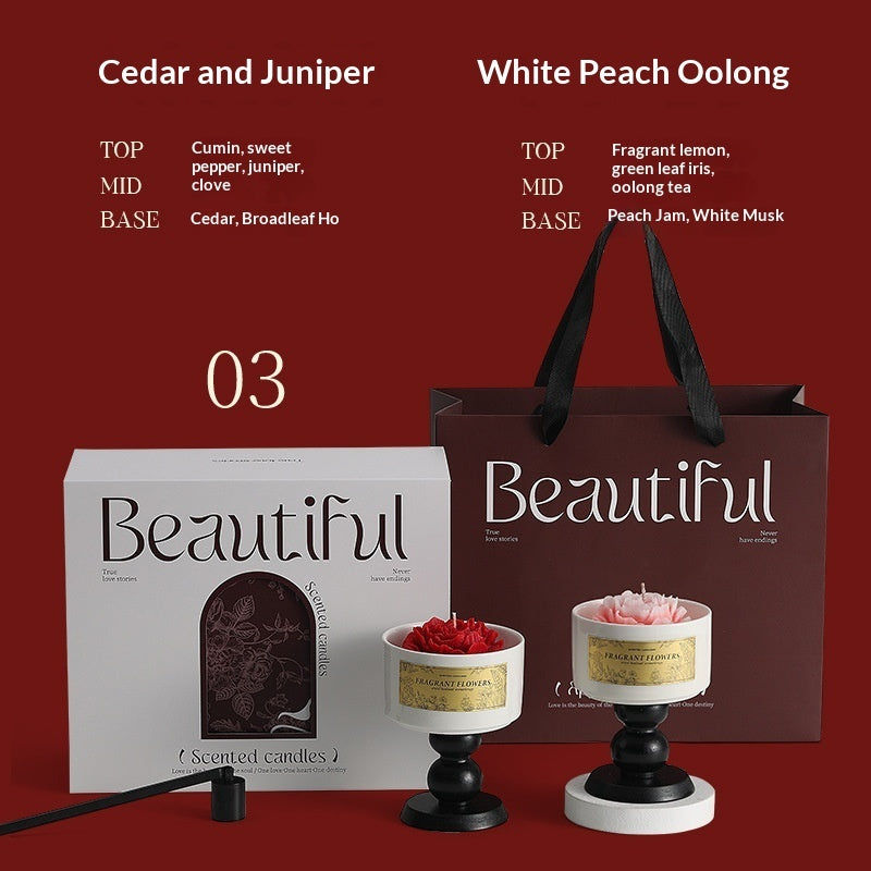 Camellia-scented Candle In A Stem Glass For A Premium, Sophisticated Vibe