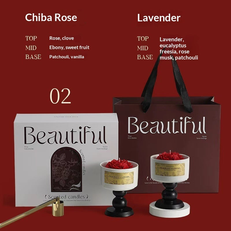 Camellia-scented Candle In A Stem Glass For A Premium, Sophisticated Vibe