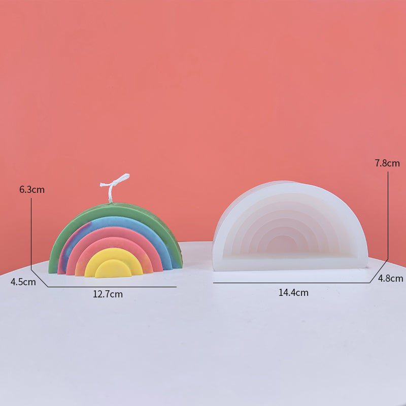 Rainbow Scented Candle Silicone Mould Arch Ornament Handmade