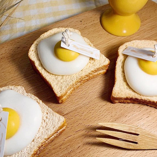 Toast Sliced Bread Poached Egg Scented Candle Silicone Mold